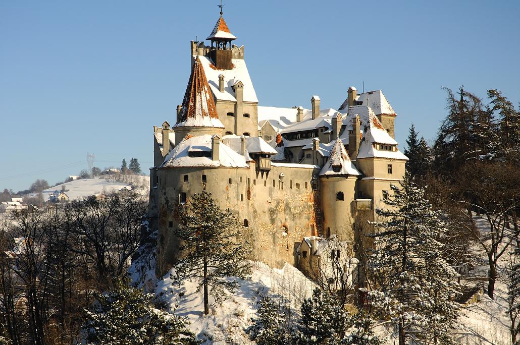 Dracula's Bran Castle viewed from the same level