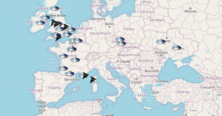 Ссылка дня. Карта мира с локациями, где было замечено НЛО