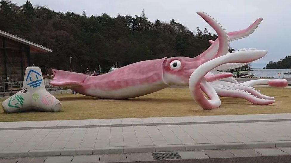 Японский город получил грант на борьбу с COVID-19 и потратил часть денег на гигантского кальмара
