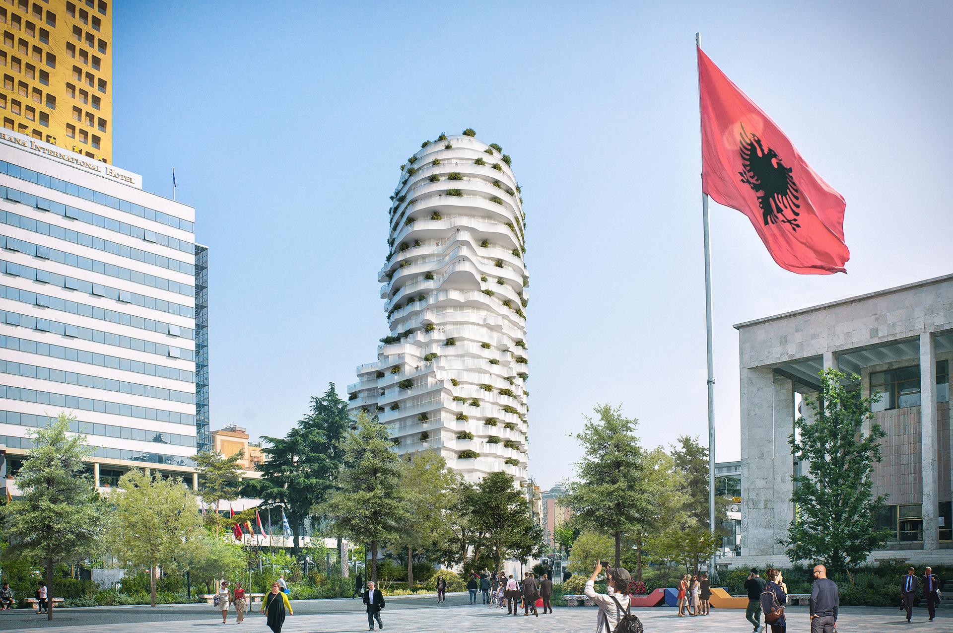 В Албанії почали зводити будівлю у вигляді бюста. Як вона виглядає