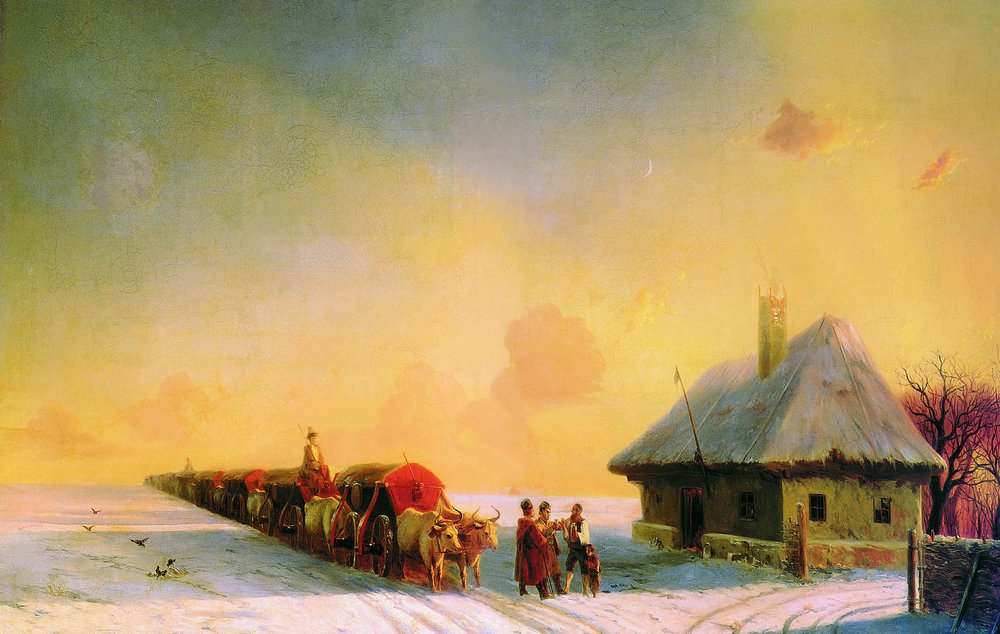 Зображення: Іван Айвазовський, Чумаки в Малоросії, 1857.